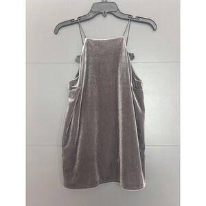 DO BE Velvet Lace Up Back Halter Top Gray‎ M